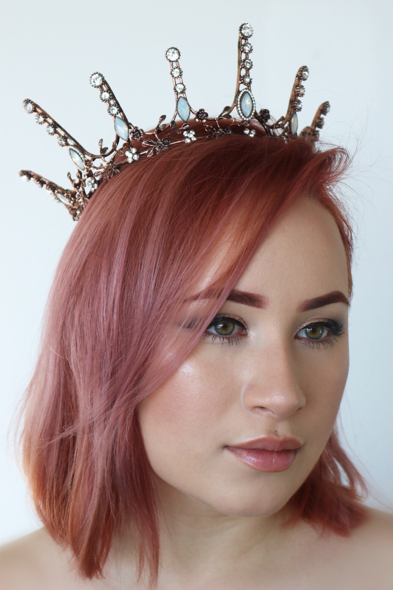 Aggressively Rosy Crown Tiara in Rose Gold and Opal