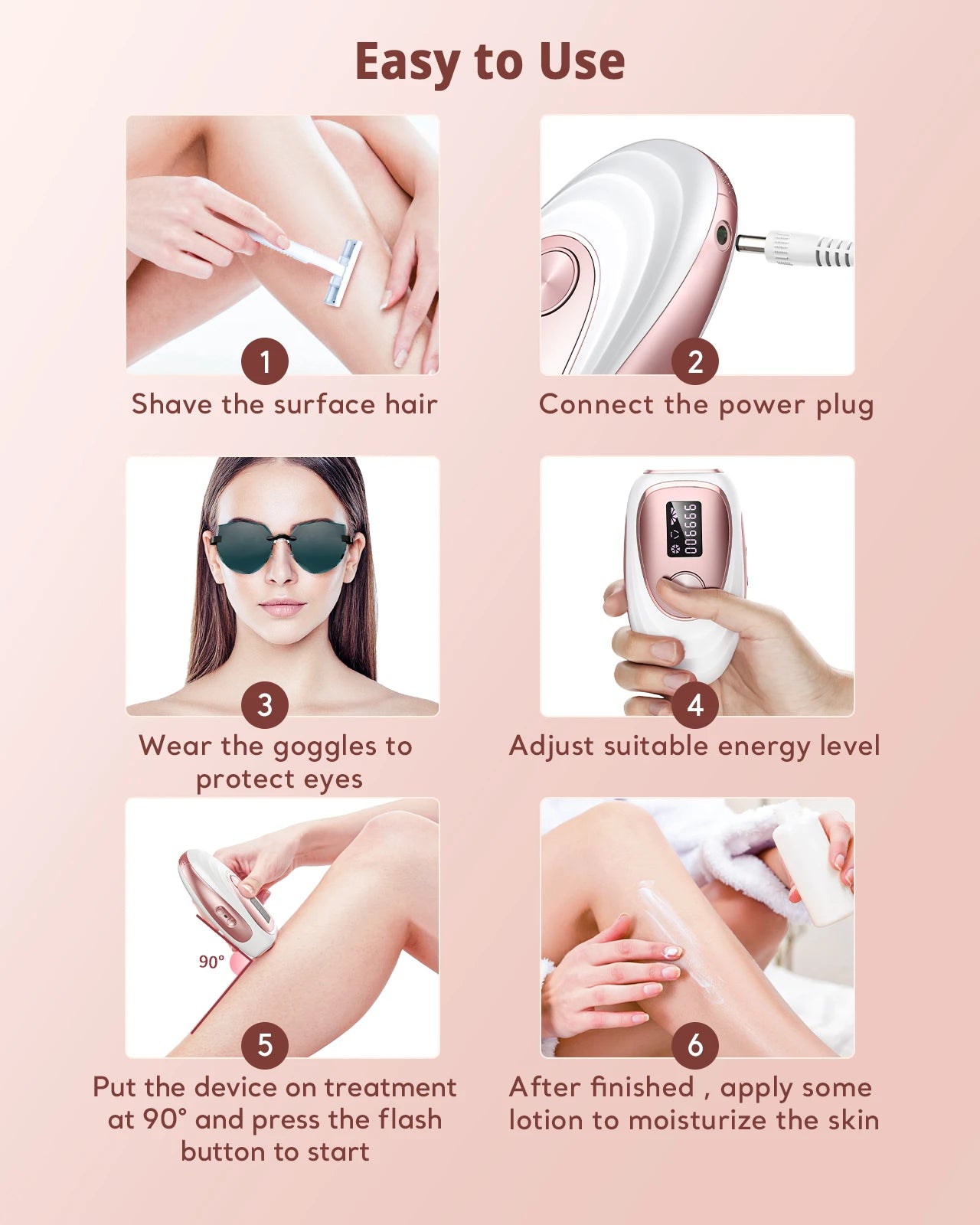 Ice Cooling IPL Hair Removal Women Men Upgraded 999,900 Flashes 5