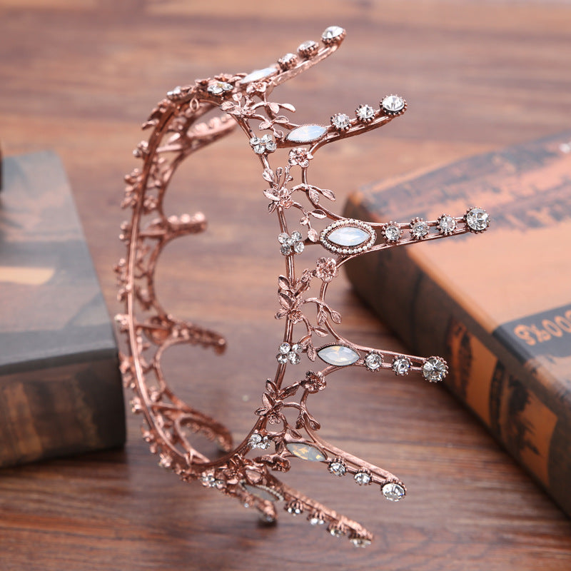 Aggressively Rosy Crown Tiara in Rose Gold and Opal