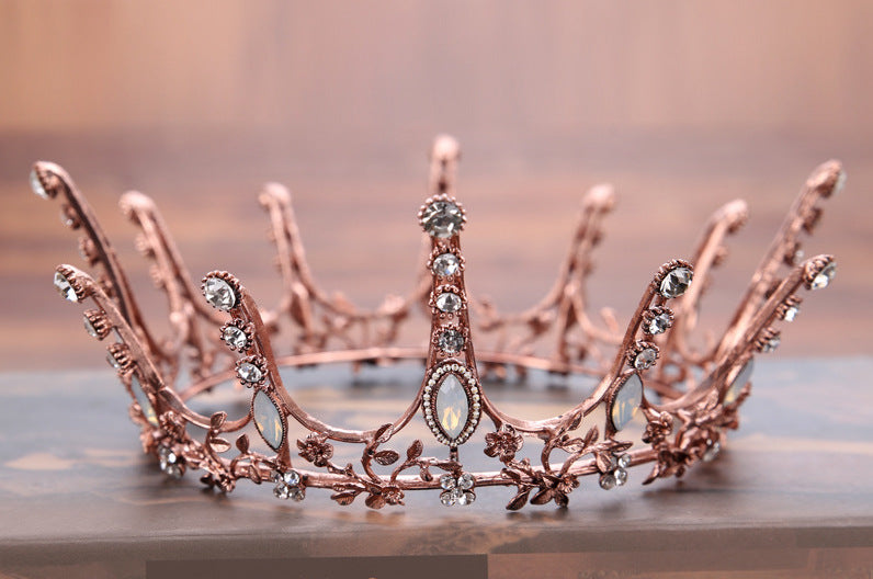 Aggressively Rosy Crown Tiara in Rose Gold and Opal