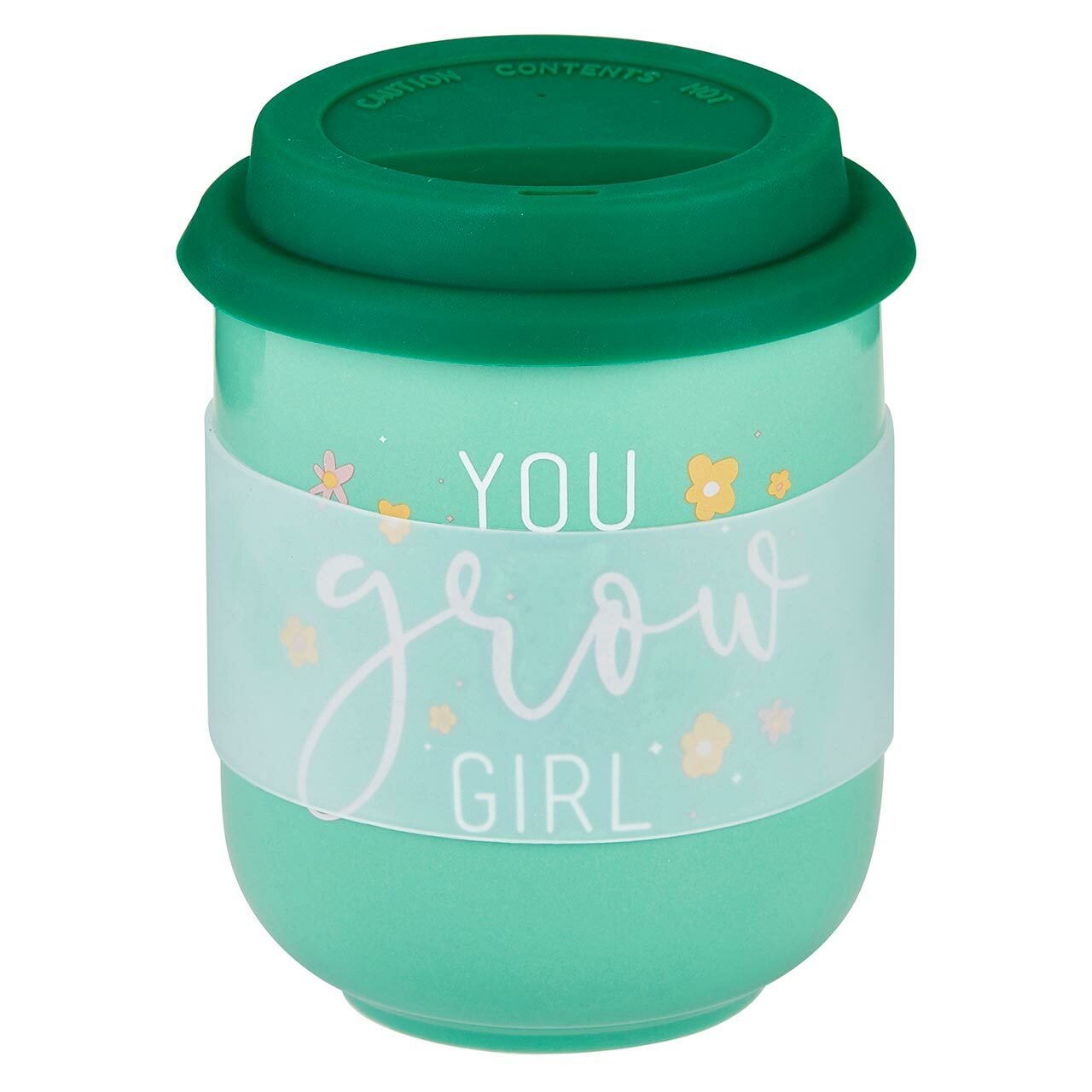 You Grow Girl Ceramic To Go Mug | Holds 16 oz. | Eco Mug with Silicone