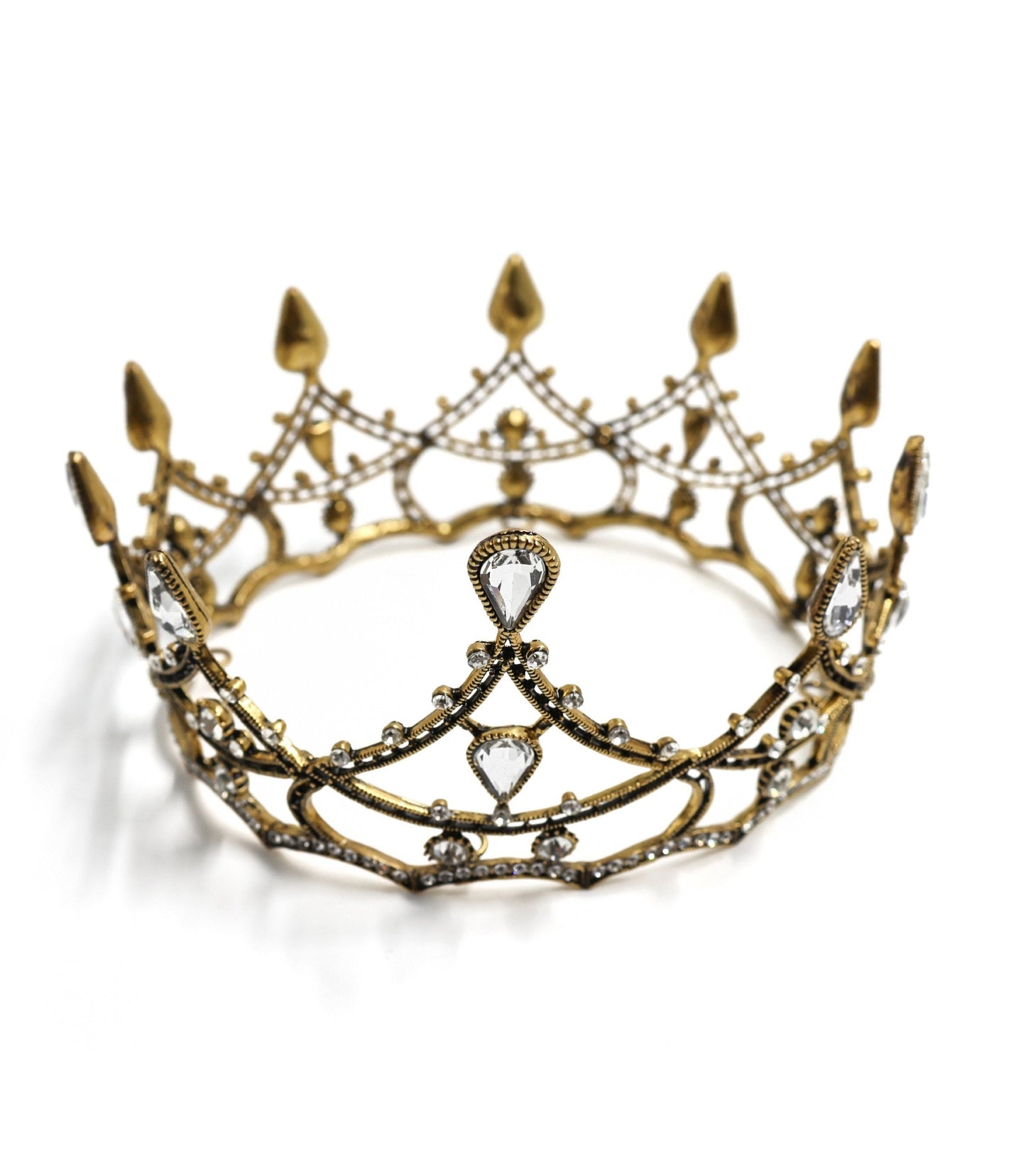 Gothic Structures Mini Crown Tiara in Antiqued Gold