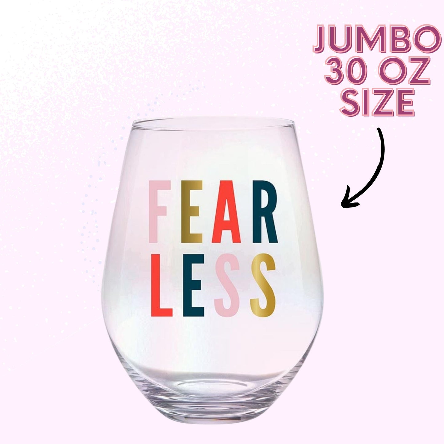 Set of 6 Fearless Jumbo Stemless Wine Glass in Iridescent | 30 Oz. |