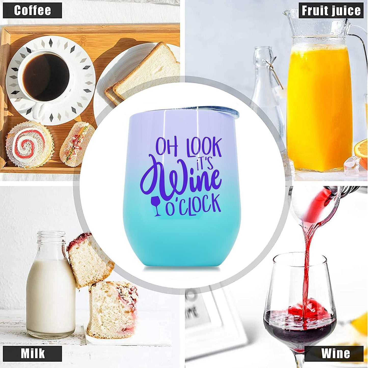 Wine Tumbler With Sayings Premium Stainless Steel Funny Wine Cup Glass