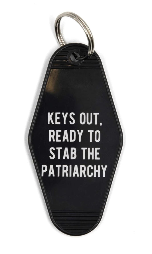 Keys Out, Ready to Stab the Patriarchy Black Motel Style Keychain