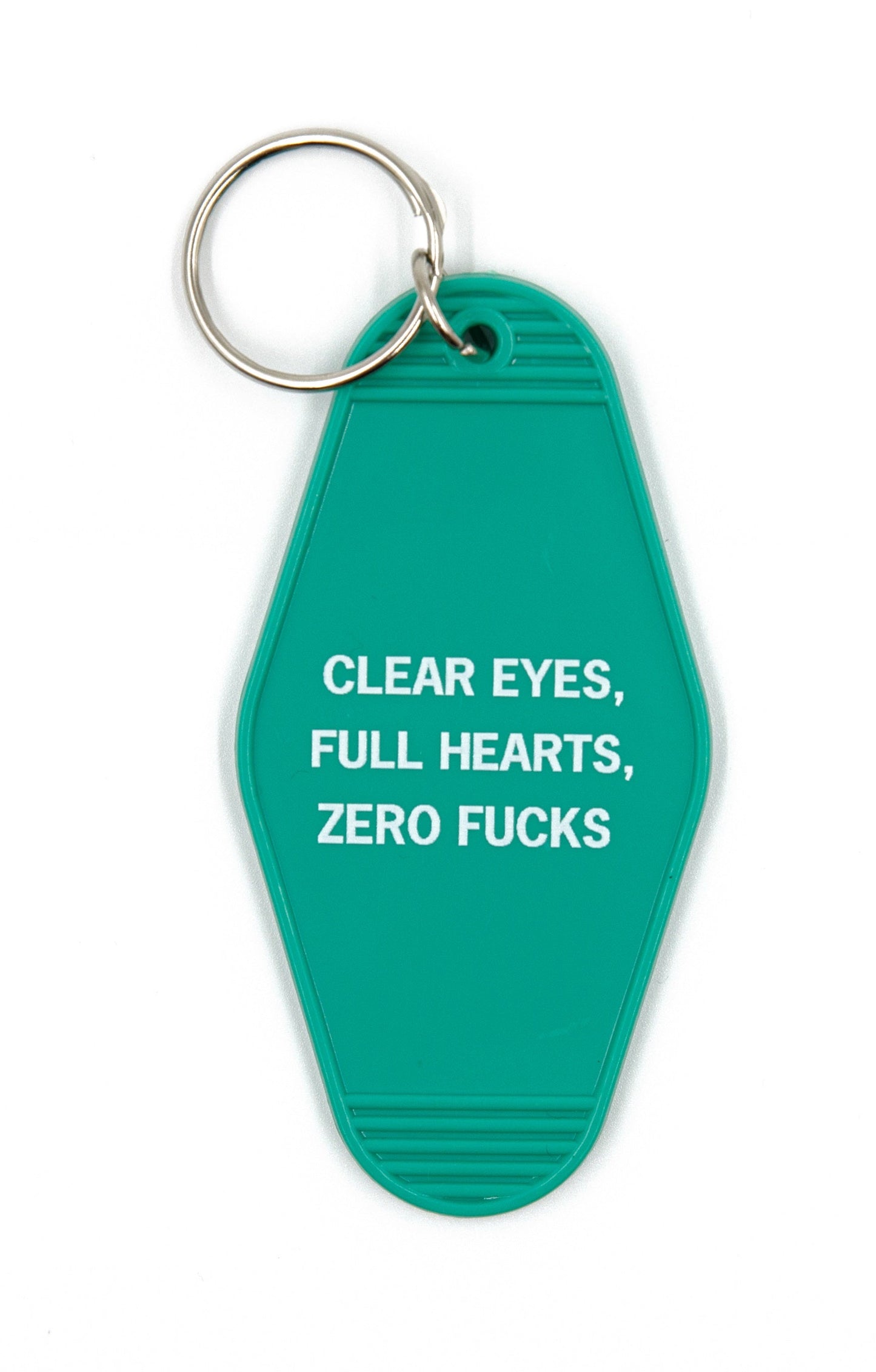 Clear Eyes, Full Hearts, Zero Fucks Motel Style Keychain