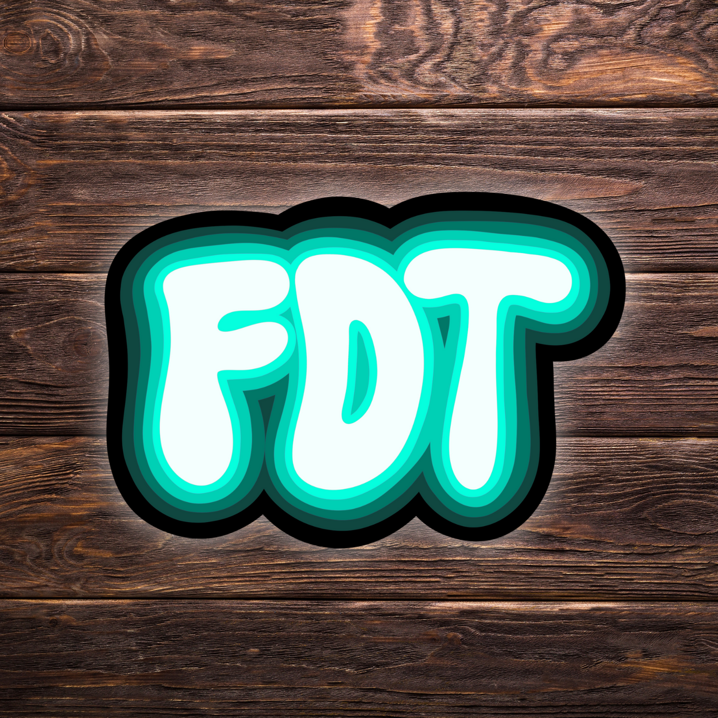 FDT Sticker Teal | 3" x 2"