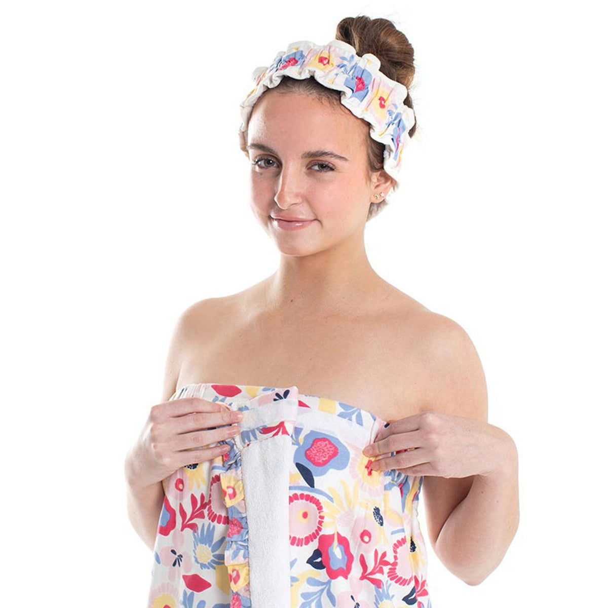 Floral Pop Spa Wrap and Headband Set | Bath Body Towel