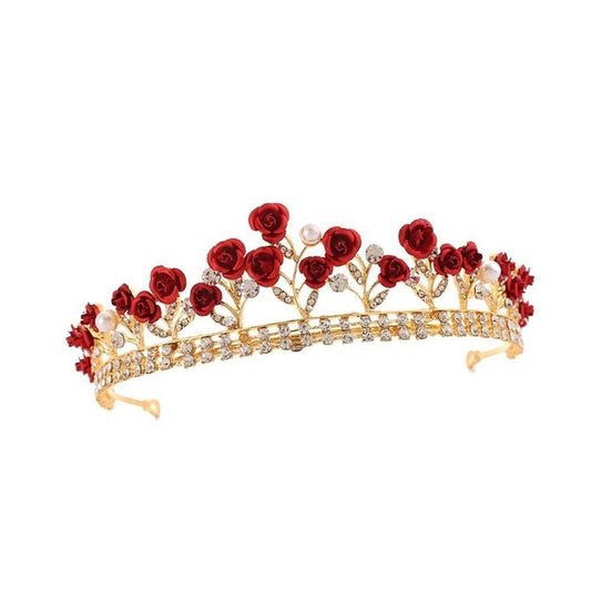 Fresh Romance Red Roses Tiara