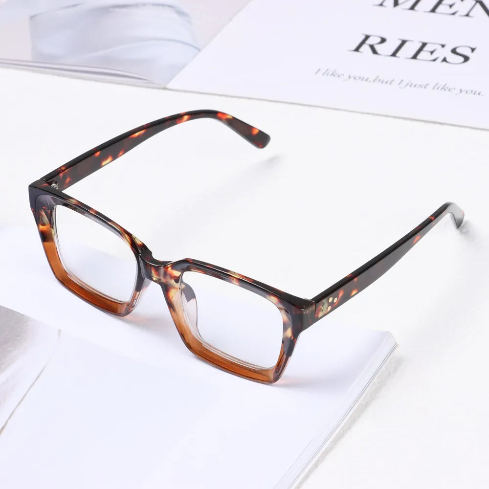 Fashion Square Reading Glasses for Men Women Large Frame Presbyopia