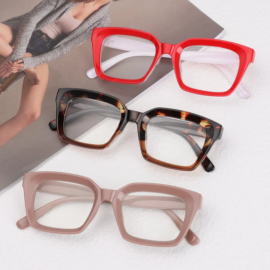 Fashion Square Reading Glasses for Men Women Large Frame Presbyopia