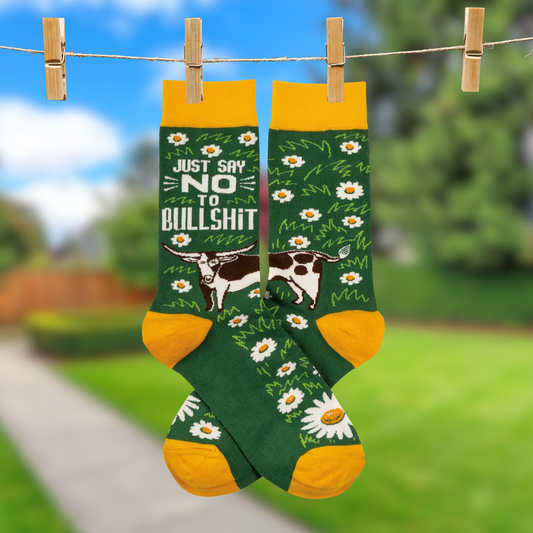 Just Say No To Bullshit Funny Socks