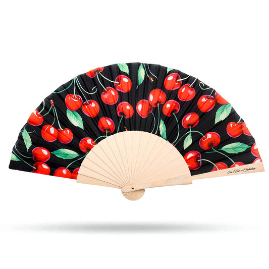 Red Cherries Hand Fan
