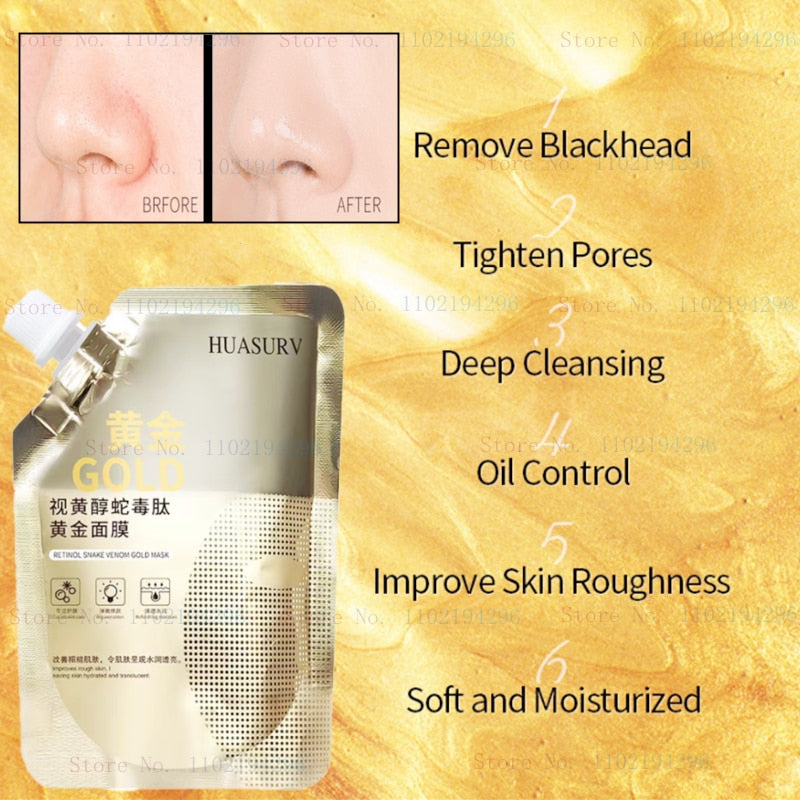 Retinol Snake Venom Peptide Gold Mask Moisturizing Skin Care Clear