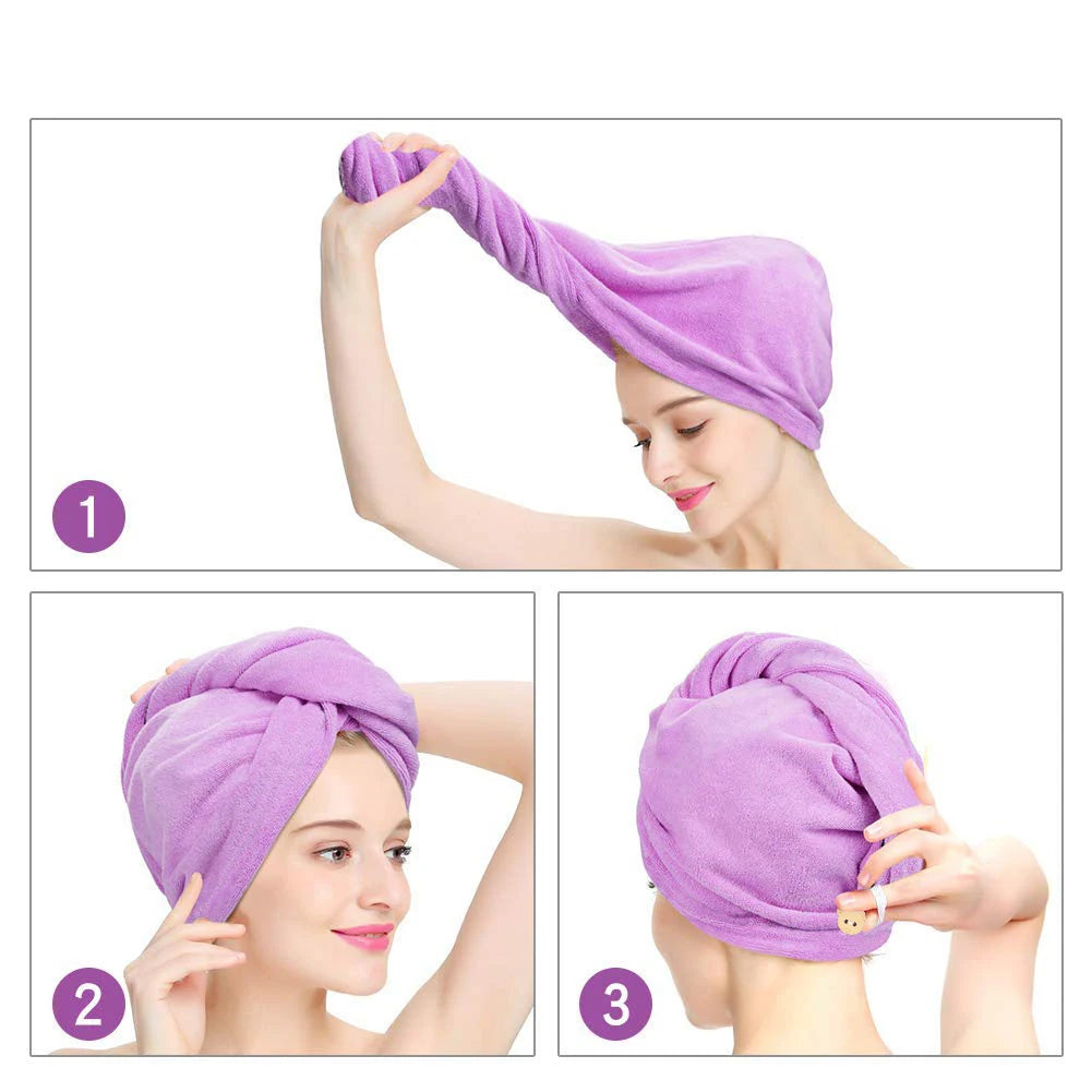 Quick-dry Hair Towel Women Hair Drying Hat Cap Hat Bath Hat Microfiber