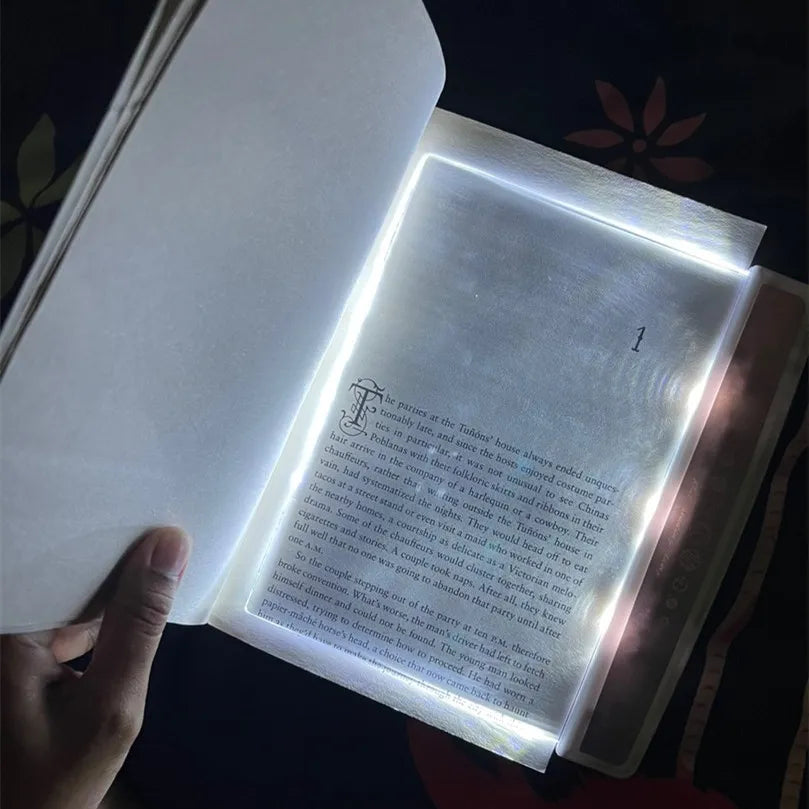 LED Book Light Eye Caring Flat Plate Panel Bookmark Light Portable