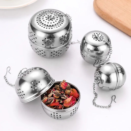 Stainless Steel Ball Shape Tea Infuser Mesh Filter Strainer With Hook