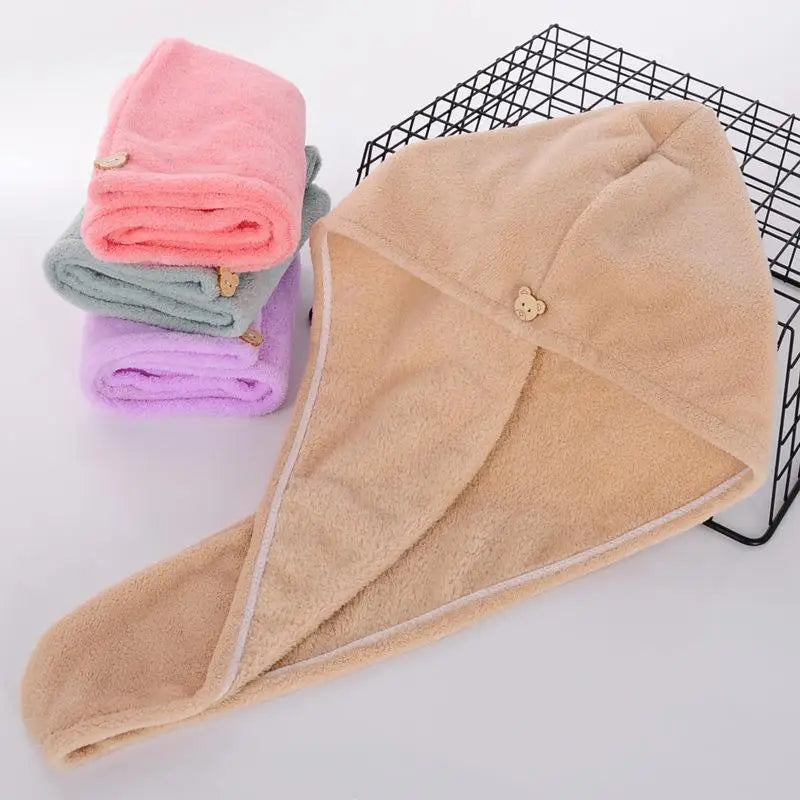 Quick-dry Hair Towel Women Hair Drying Hat Cap Hat Bath Hat Microfiber