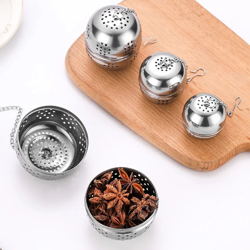 Stainless Steel Ball Shape Tea Infuser Mesh Filter Strainer With Hook