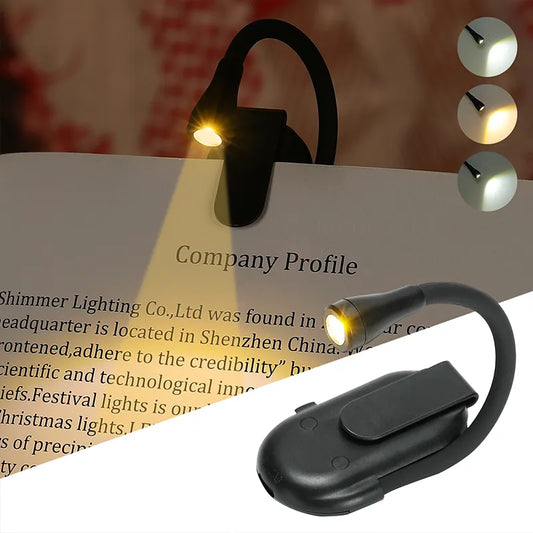 Mini Foldable Book Light Eye Protection Light Clip-on 360° Flip Study