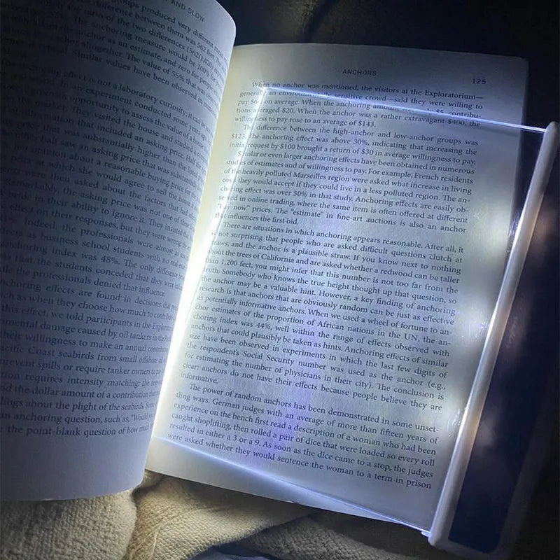 LED Book Light Eye Caring Flat Plate Panel Bookmark Light Portable