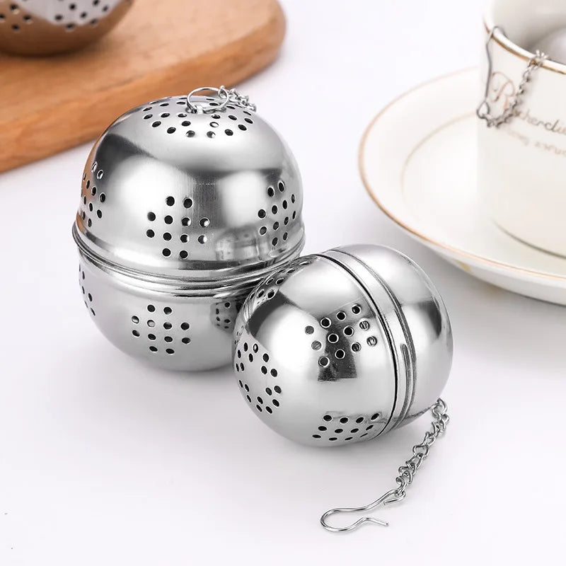 Stainless Steel Ball Shape Tea Infuser Mesh Filter Strainer With Hook