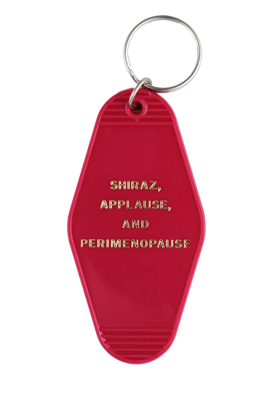 Shiraz Applause and Perimenopause Motel Keychain in Hot Flash Fuchsia