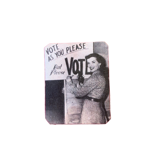 Vote As You Please But Please Vote Handmade Lapel Pin