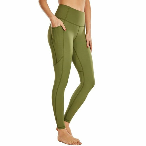 Women Workout Leggings Naked Feeling Cargo 25 Inches High Waisted