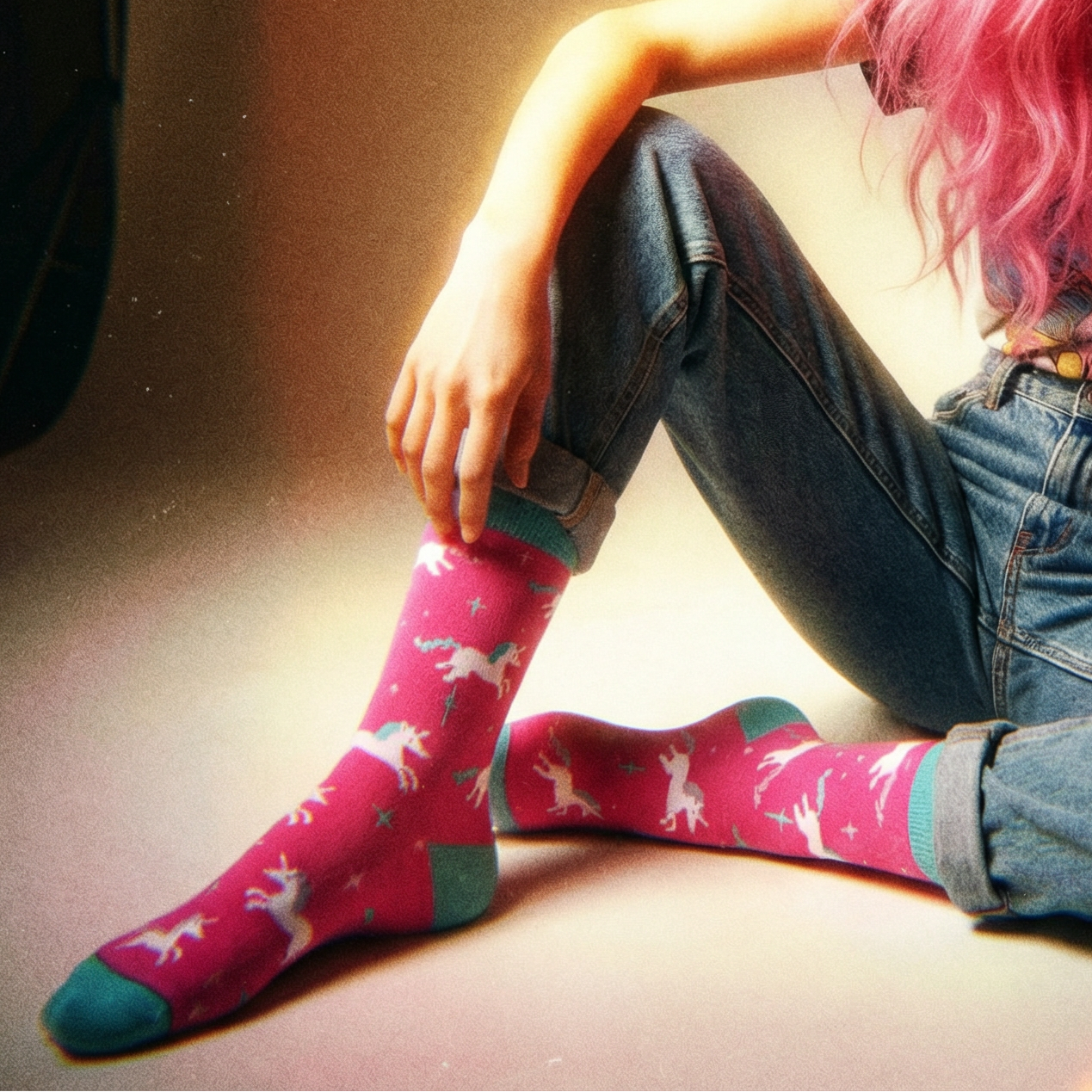 You Are Freakin' Majestic Unicorn Box Sign & Socks Gift-Set