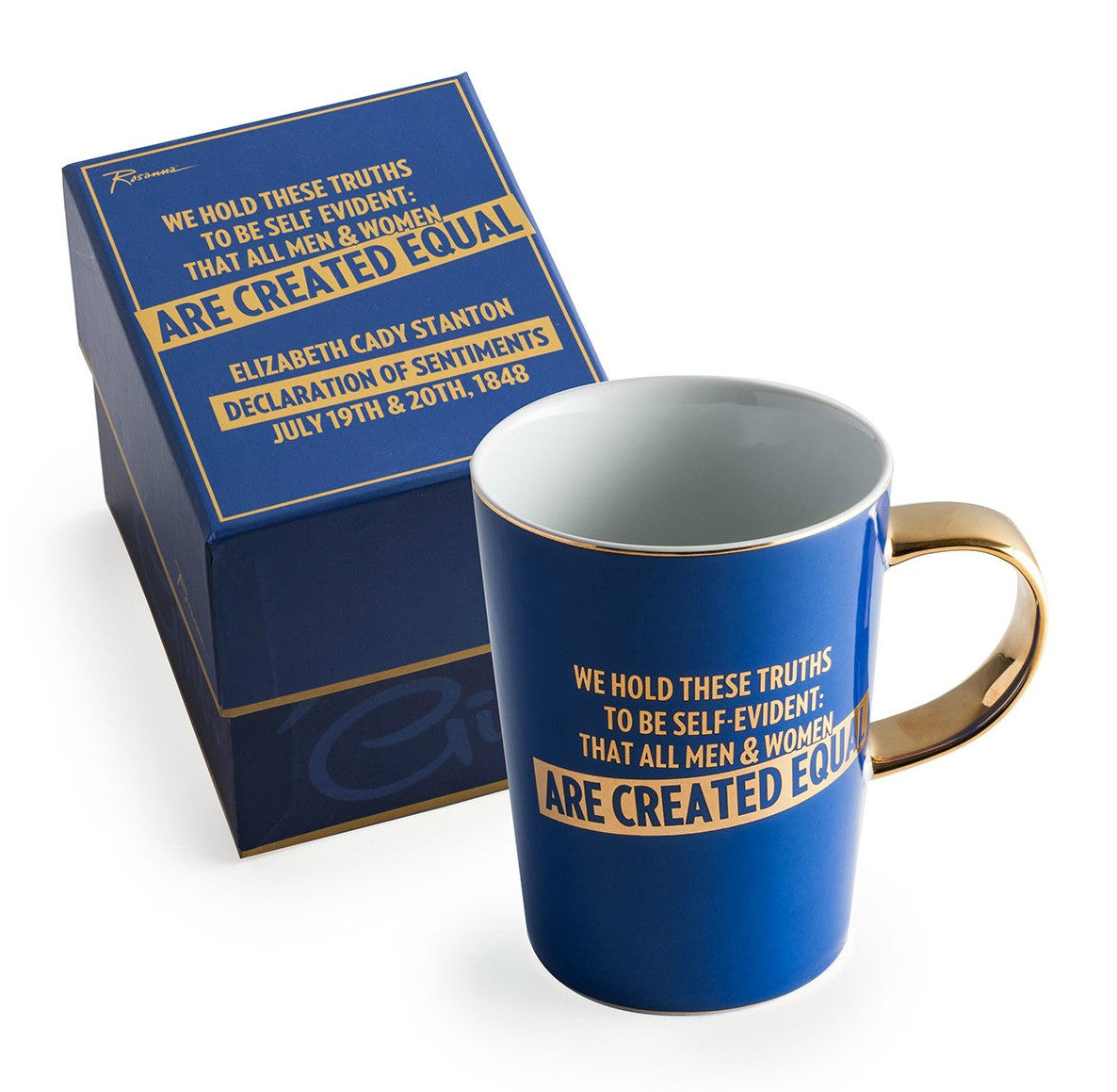 Seneca Falls Declarations Porcelain and Gold Coffee Mug in Gift Box